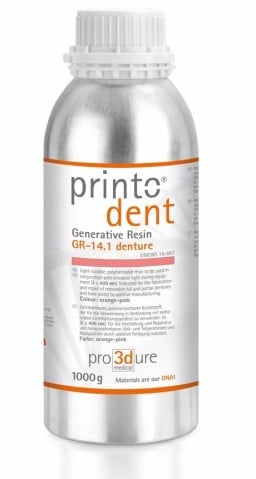 Resin Pro3Dure Printodent GR-14.1 denture 1kg orange-pink