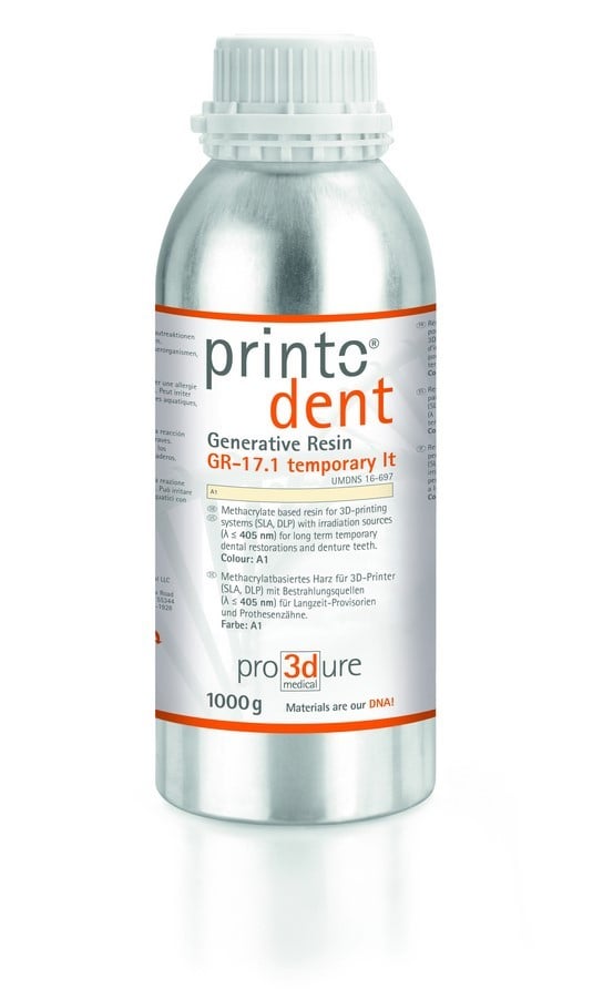 Resin Pro3Dure Printodent GR-17.1 temporary lt 1 kg bleach