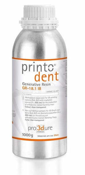 Pro3dure Printodent GR-18.1 IB 1kg, clear-transparent